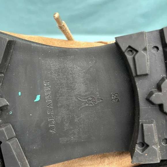 NWOT All Saints Paulina Suede Buckle Boots Desert Sand Sz US 8 /EU 38 MSRP $389 - Picture 6 of 12